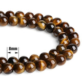 100PCS 8mm Yellow Tiger Eye Beads for DIY Bracelets, Necklaces & Jewelry Making