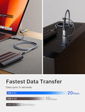 Hard Drive Cable 1.6FT, 20Gbps Micro B to USB C/A Cord External Hard Drive Cable Nylon Braided Compatible with Seagate WD Toshiba Westgate, MacBook