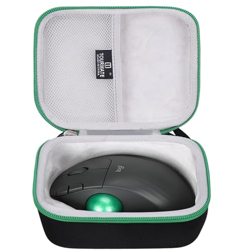 Hard Travel Case For Logitech Ergo M570/M575/M575S/ Logitech Mx Ergo S/Mx Ergo/Nulea M501/M509 Wireless Trackball Mouse (Case Only) (Oxford, Black & Green)