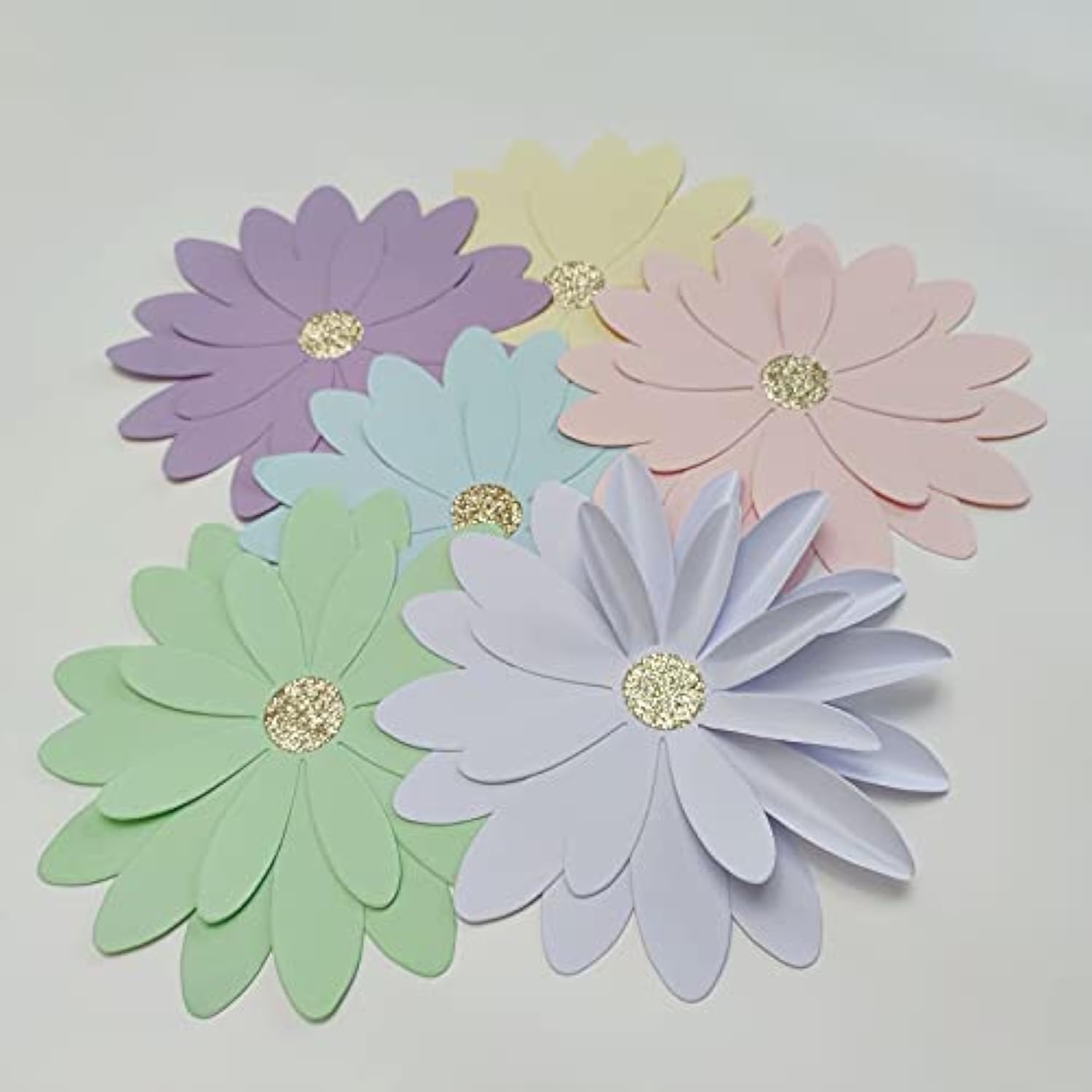 8 Inch Pastel Paper Daisy Flower For Spring Decor Diy Floral Backdrop Party Photo Backdrop Baby Shower Birthday Decorations Pack Of 6