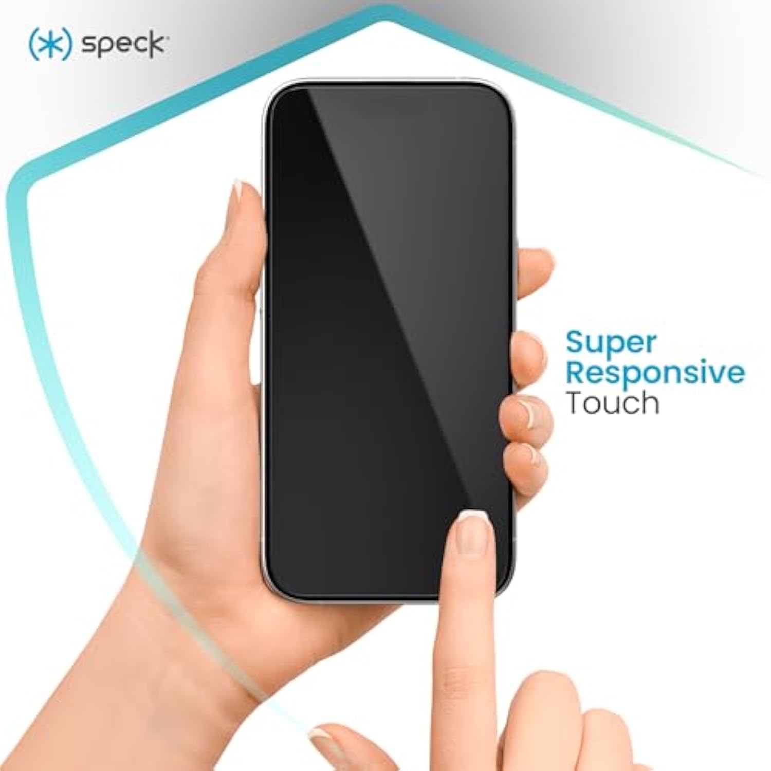 Speck ShieldView iPhone 16 Screen Protector - Ultra-Thin 0.33mm Aluminosilicate, Glass Screen Protector 16 - 9H Scratch-Resistant Coating, Easy Installation Kit Included - Screen Protector iPhone 16