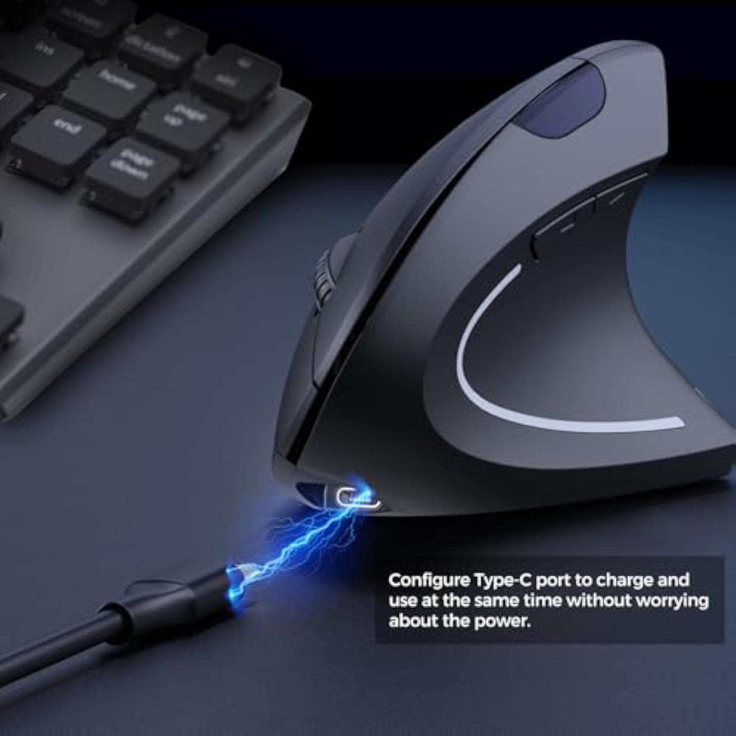 Vertical Wireless Mouse ?Ergonomic Mouse,Rechargeable 2.4G Optical Carpal Tunnel Mouse 6 Buttons, For Laptop, Pc, Computer, Desktop, Notebook Etc, Green Black