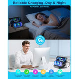 Charging Station For Multiple Devices : 5 Port Multi Usb-A Charger Stations Multi-Device Organizer Charging Dock Designed For Iphone Ipad Cell Phone Tablets (7 Short Cables Included), Gray