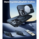 For Iphone 15 Pro Max Case, Compatible With Magsafe, -Grade Shockproof, Build In Invisible Stand, Magnetic Translucent Slim Hard Back Soft Edge Anti-Scratch, Frost Black