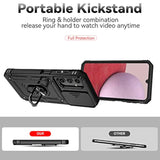 Galaxy A14 5G Phone Case [Military-Grade] With Hd Screen Protector, Slide Camera Cover, Kickstand & Black Pc+Tpu Material