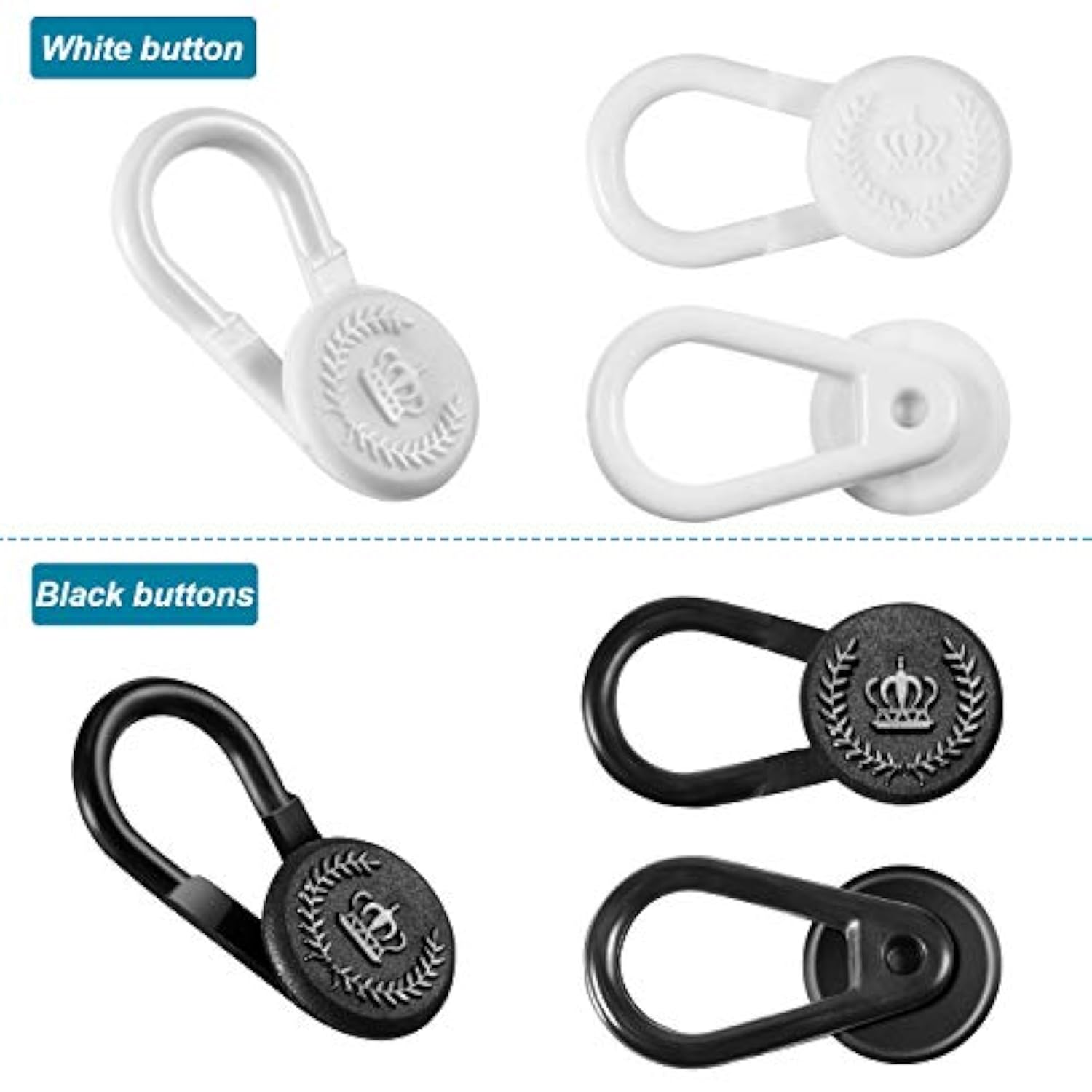 24 Pieces Collar Extenders Elastic Button Extender Neck Extenders For