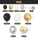 72 Pc Black & Gold Balloons Set Graduation/Wedding/Retirement Party Decor