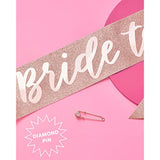 Rose Gold Glitter Bachelorette Party Sash - Bride To Be | Bachelorette Party Decorations, Bridal Shower, Bride Gift