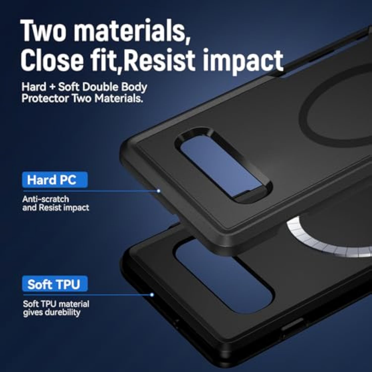 For Samsung Galaxy S10 Plus Case,[Compatible With Magsafe] [Military Grade Drop Tested] Shockproof Magnetic Tough Rugged Protective Phone Case -6.4 Inch (Black)