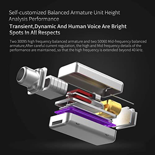 KZ ZS10 Pro Wired Earbuds in Ear Monitor Headphone KZ IEMs for Gaming in-Ear Earphone 4BA+1DD Drivers Metal Earphones with Stainless Steel Faceplate,