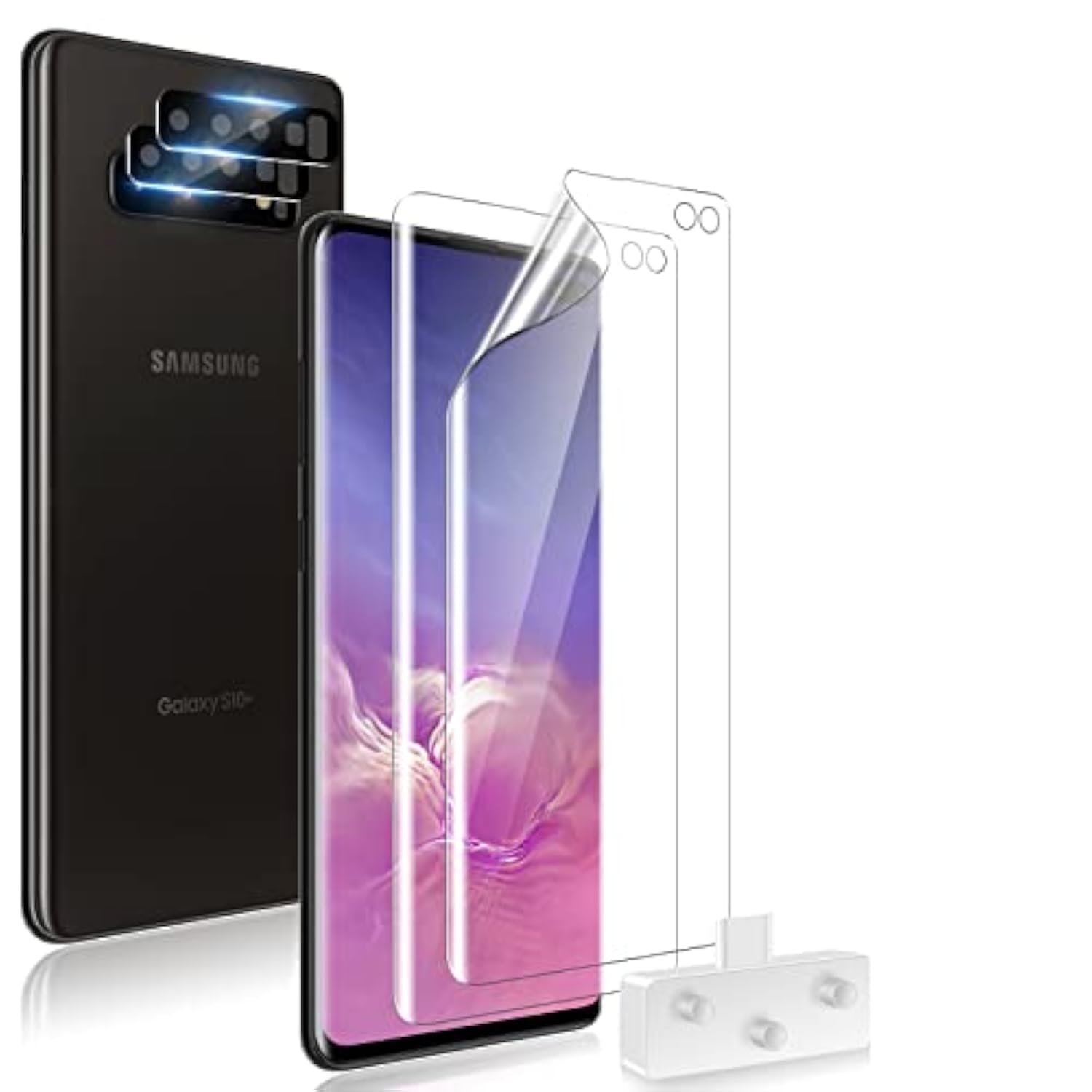 2+2 Pack Samsung Galaxy S10 Plus TPU Screen & Camera Protector with Frame