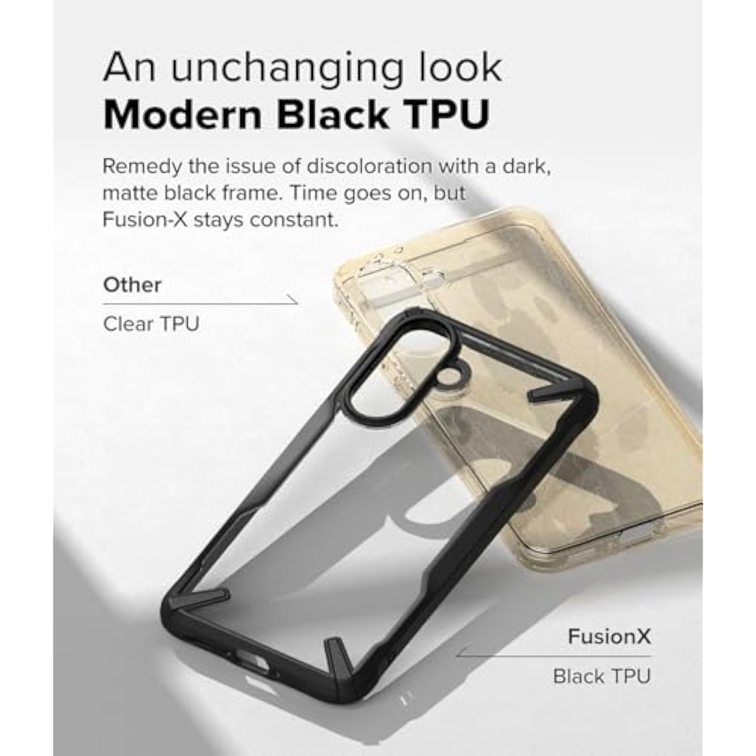 Ringke Fusion-X [Precise Cutouts for Camera Lenses] Compatible with Samsung Galaxy A56 5G Case and Galaxy A36 5G Case, Augmented Bumper Clear Heavy Duty Shockproof Protective Cover - Black