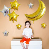 12 Pcs Moon Star Mylar Balloons, 36Inch Big Gold Moon Balloons And Silver Star Foil Balloon For Baby Shower Birthday Wedding Party Decorations