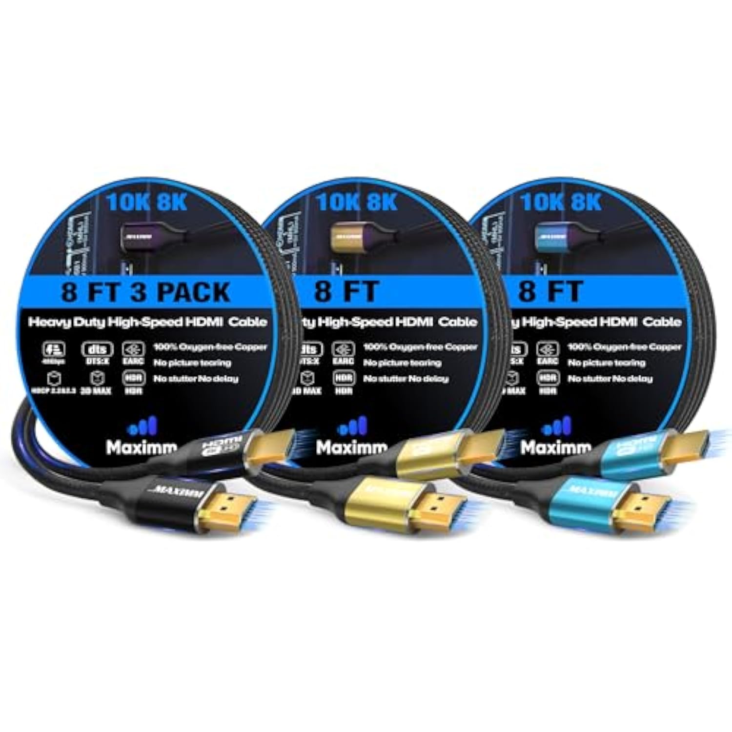 Maximm 8k Hdmi Cable 8ft,HDMI 2.1 Cable, Hdmi Cord Long Hdmi Cable 8 ft, Ultra