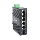 90~250V Ac Input Industrial 6 Ports Gigabit Ethernet Switch 5 Port Rj45 10/100/1000Mbps Din Rail Mount Network Switch With Sfp Slot Copper To Fiber Switch