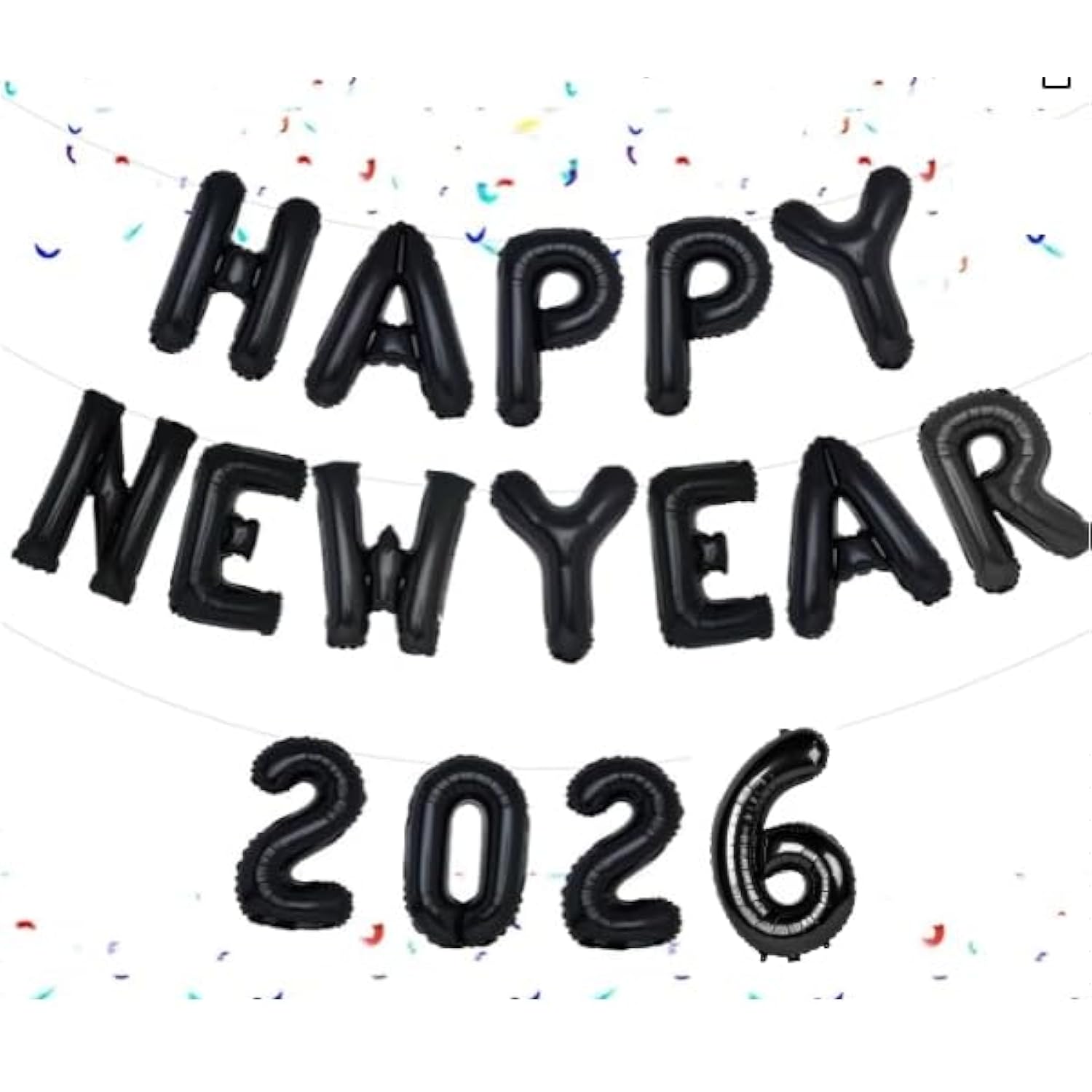 Black 2026 Balloons Happy New Year Eve Party Decorations 16 Inch