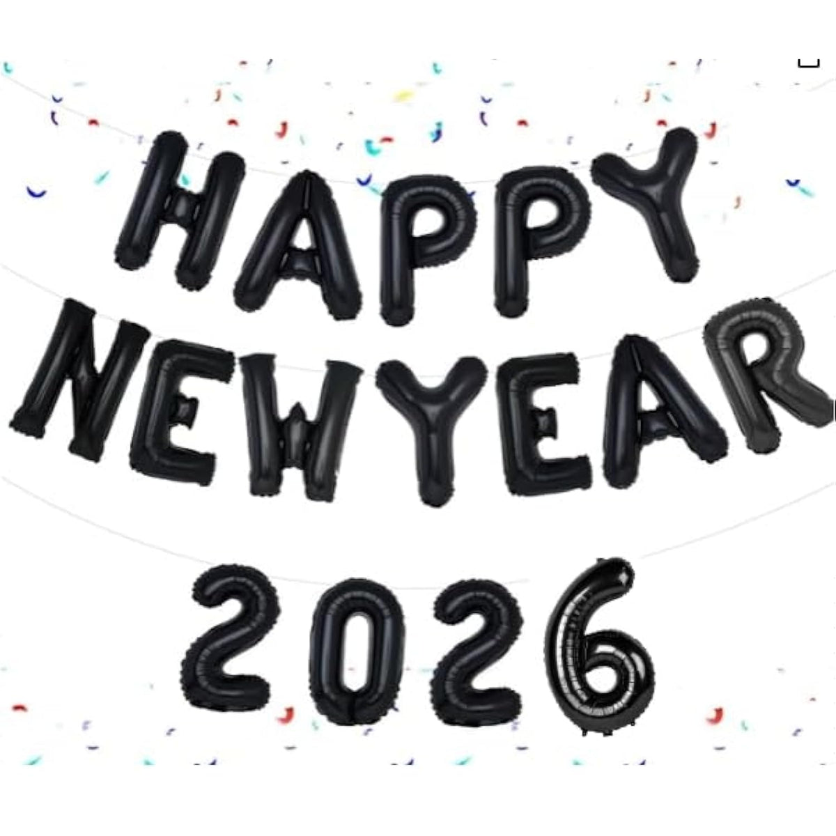 Black 2026 Balloons Happy New Year Eve Party Decorations 16 Inch
