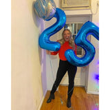 Navy Blue 2 Balloon, Number Balloon 40 Inch, Two Number Birthday Decorations, Second 2Nd Birthday Party Supplies, Number 2