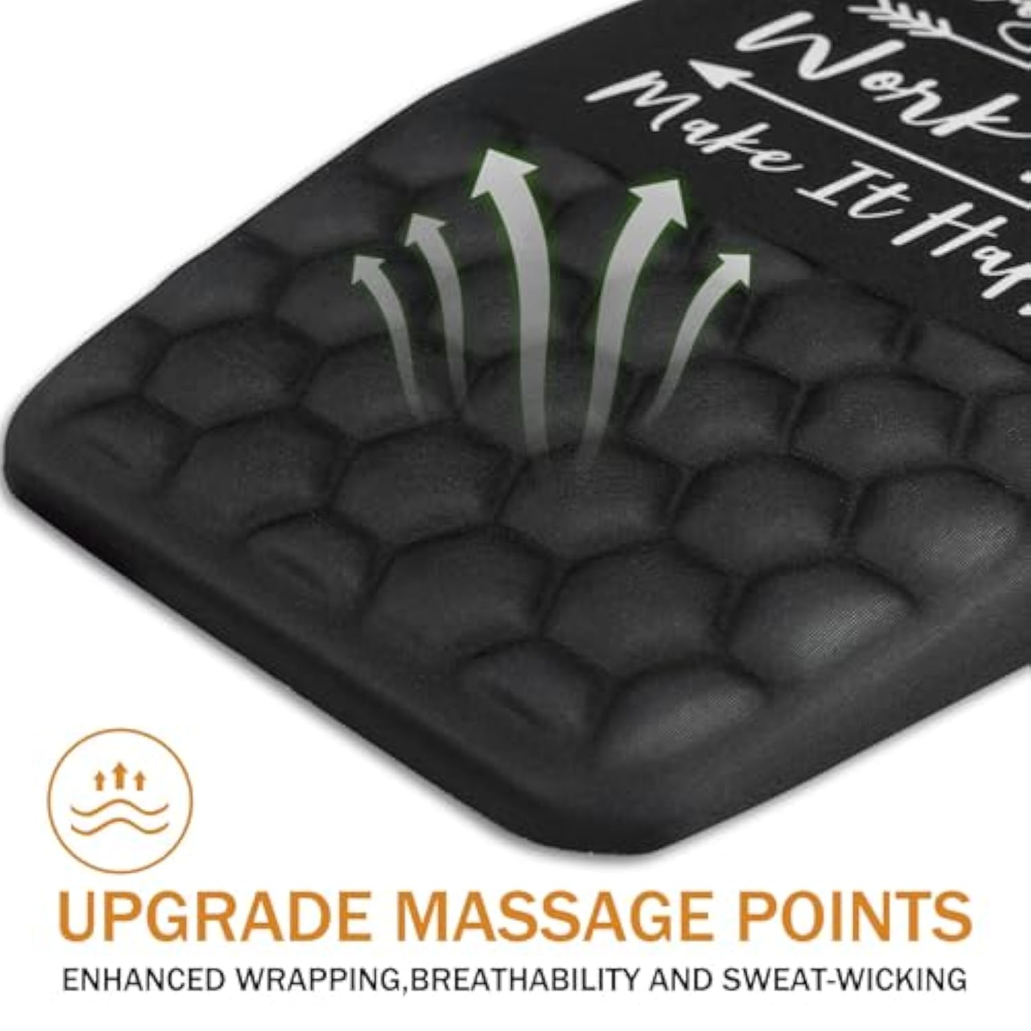 Ergonomic Mouse Pad Wrist Support,Upgrade Mousepad With Massage Design,Non-Slip Pu Base Desktop Mouse Pads For Pain Relief, Computer, Office & Home,12 X 8 In?F-Inspirational Quote?