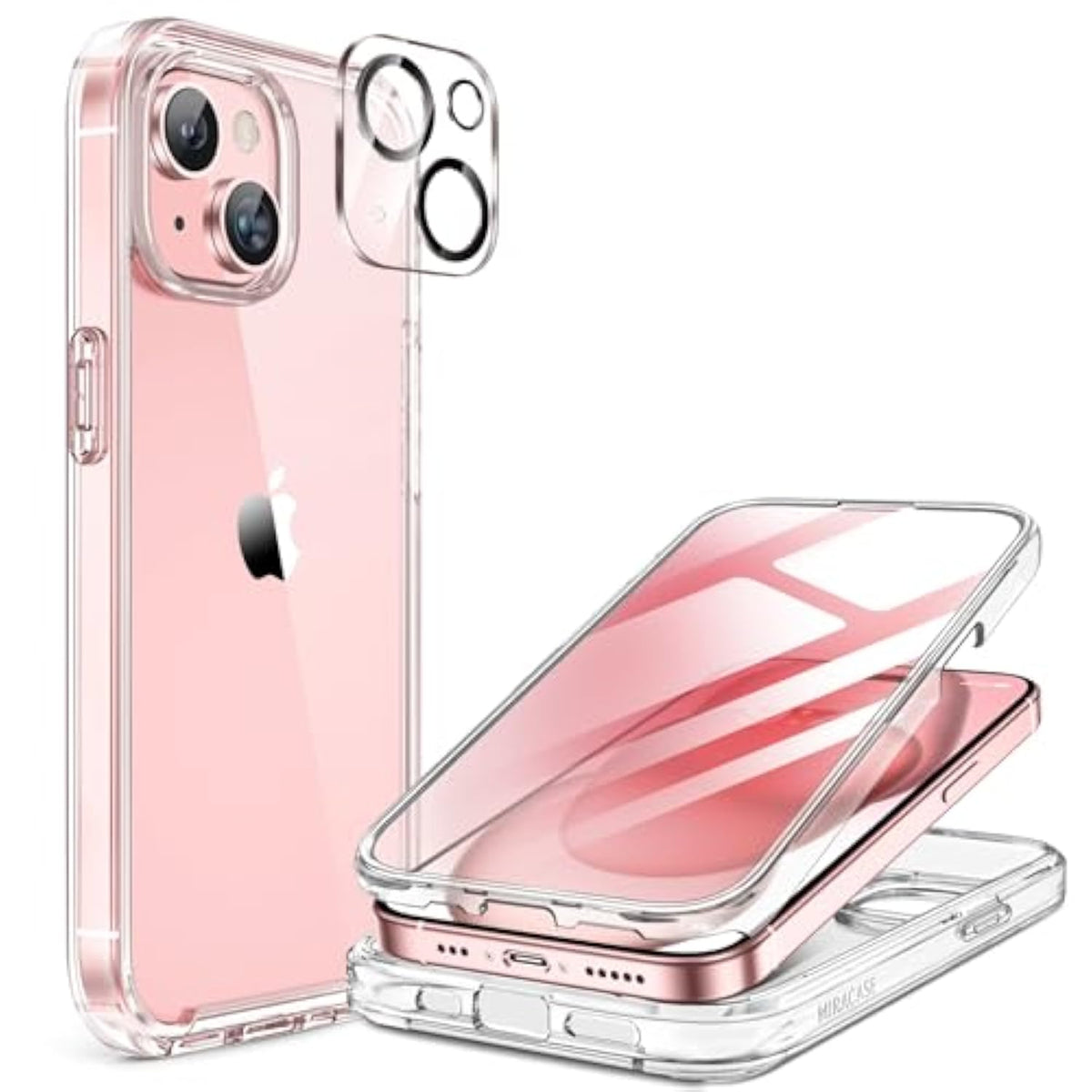 For Iphone 15 Case Clear Full-Body Built-In Glass Screen Protector &Camera Protector, Military Drop Proof 15 Phone Case 360 Degree Shockproof Protective Cover Bumper 6.1 Inch, Clear