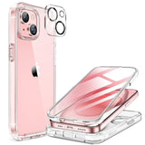 For Iphone 15 Case Clear Full-Body Built-In Glass Screen Protector &Camera Protector, Military Drop Proof 15 Phone Case 360 Degree Shockproof Protective Cover Bumper 6.1 Inch, Clear