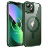 JETech Magnetic Case for iPhone 13 mini 5.4-Inch Compatible with MagSafe, Shockproof Phone Bumper Cover, Solid Color Matte TPU Frame, Anti-Scratch Clear Back (Green)
