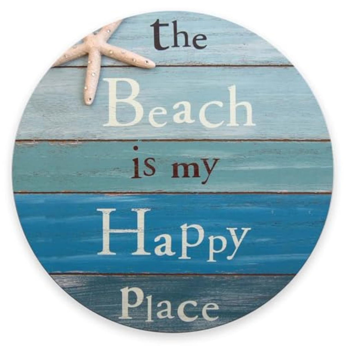 Round Mouse Pad, The Beach Is My Happy Place Customized Premium-Textured Mouse Mat, Washable Mousepads With Non-Slip Rubber Base Small Mousepad, 7.9×7.9×0.12 Inches