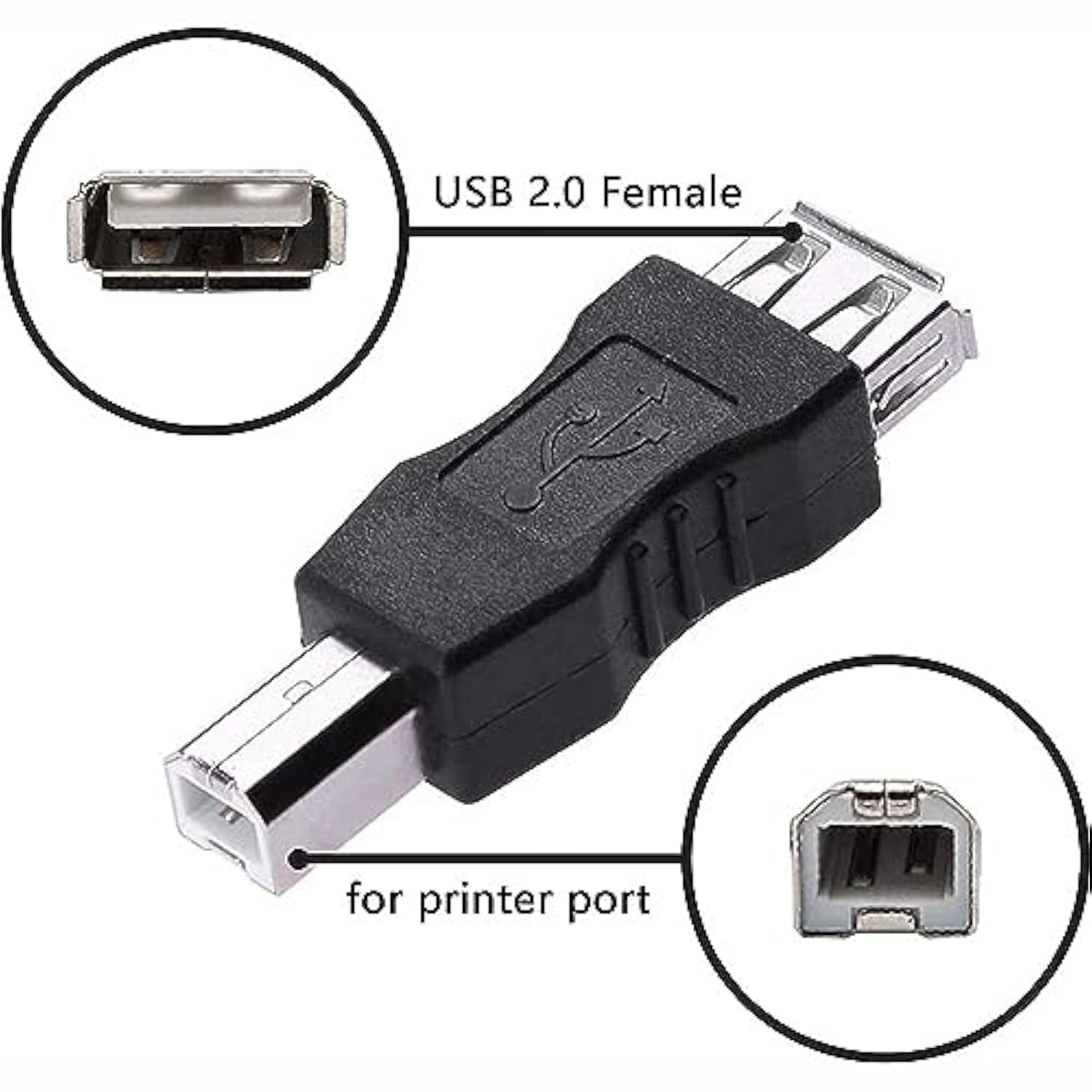 Usb A To B Adapter Usb 2.0 A Female To Usb B Male Printer Converter Connector