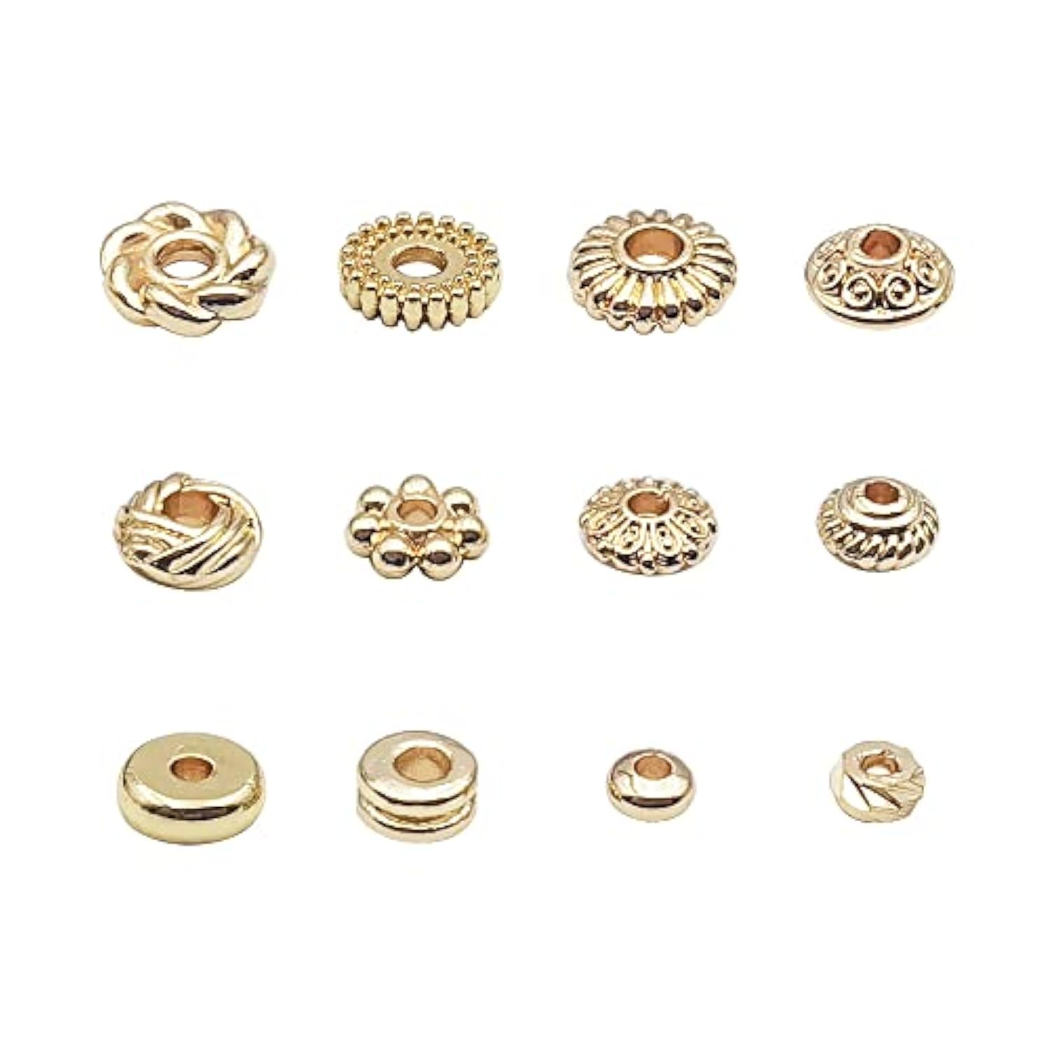120PCS Gold Plated Spacer Beads for DIY Bracelets & Jewelry Making
