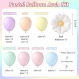 136Pcs Pastel Flower Balloon Arch Kit With Pastel Purple Nude Light Pink Flower Balloons For Wildflower Floral Baby In Bloom Baby Shower Birthday Party Decorations