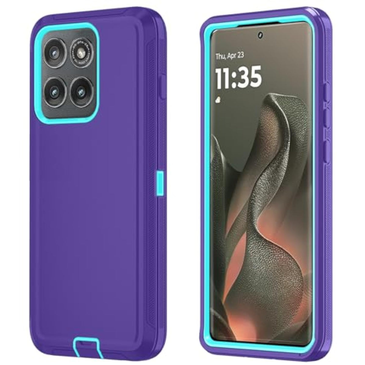 Motorola Moto Edge 2025 3-Layer Case, Purple Sky Blue Color, Heavy Duty Full-Body Protector