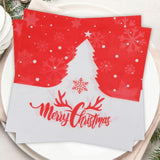 Christmas Paper Napkins - 40Pcs Disposable Merry Christmas Luncheon Dinner Napkins 6.5X6.5In, Red White Snowflake Xmas Tree Design Winterparty Napkins, Holiday Events Table Decor