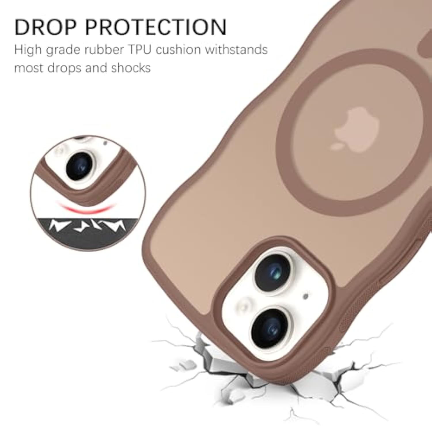 Magnetic For Iphone 13 Mini Case,Curly Wavy Translucent Frosted [Compatible With Magsafe] Slim Anti-Slip Protective Phone Cover Case For Iphone 13 Mini 5.4",Desert Titanium