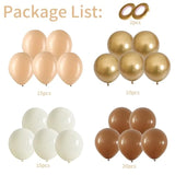 60pcs Brown Gold 12in Balloons Neutral Retro Party Decor Baby Shower Wedding