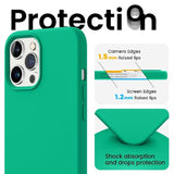 Shockproof Designed For Iphone 12 Pro Max Case, Liquid Silicone Phone Case With [Soft Anti-Scratch Microfiber Lining] Military Grade Drop Protection Slim Thin Cover, 6.7 Inch, Emerald Green