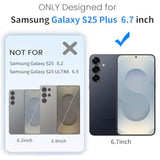 Anti-Yellowing For Samsung Galaxy S25 Plus Crystal Clear Case With Screen Protector*1 Camera Lens Protector*1, [12Ft Mil-Grade Protection], Cover For Samsung Galaxy S25 Plus 6.7 Inch, Clear