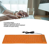 Foldable Silicone Keyboard, 108-Key Rollup, Usb Wired, Mute, Soft Touch For Pc, Laptop, Notebook
