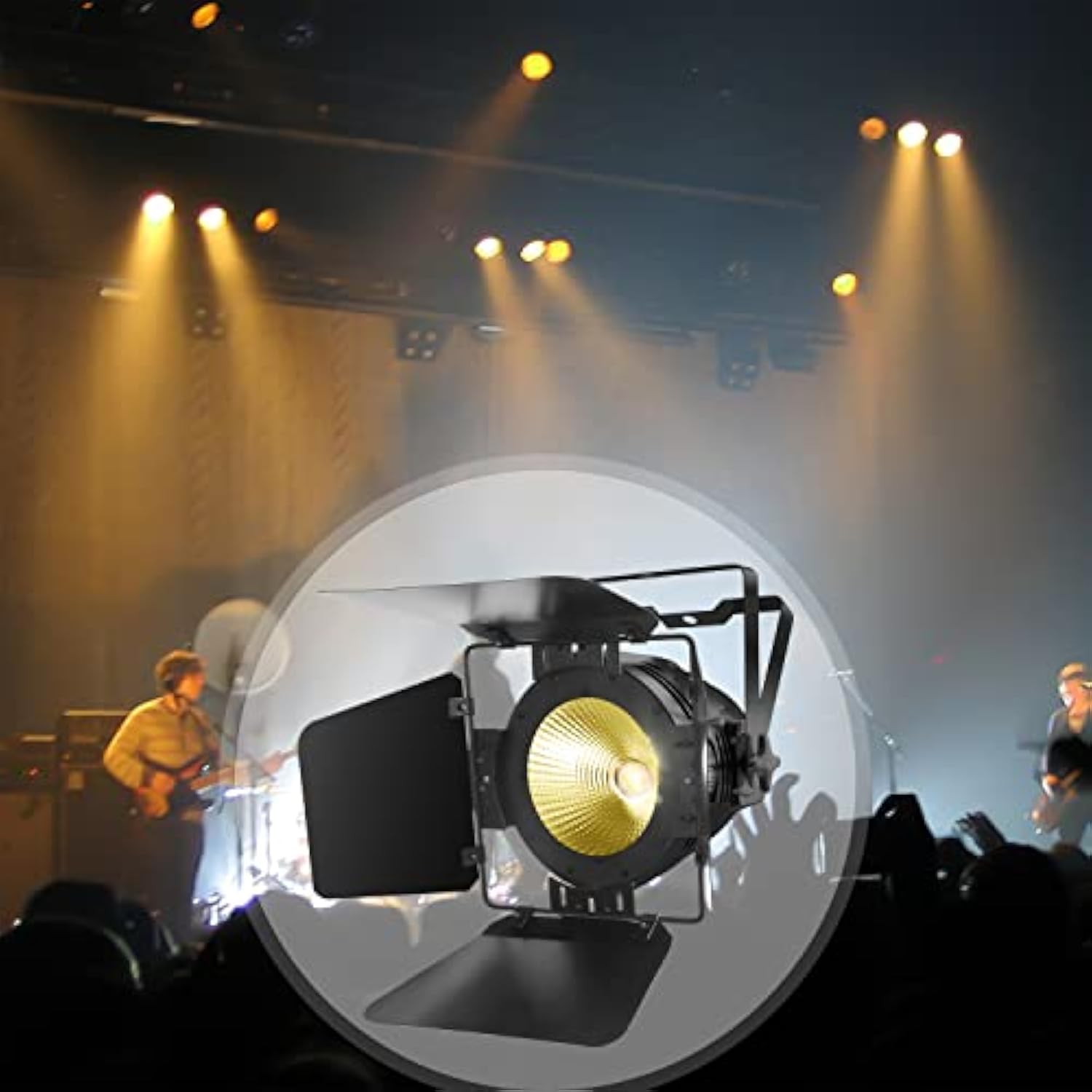 White Stage Par Lights W/Barndoor Professional 100W Cob Spotlight Bright Dj Light Strobe Lighting For Church,Parties,Wedding,Therter,Live Events,Stage Etc. (1)