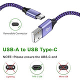 Usb C Charger Cable Fast Charging Cord 3Pc For Samsung Galaxy A17 A16 A15 5G/A35/S25 Ultra/A54/S24Fe/A14/A13/A53/S23/S21,Iphone 16 15,Pixel 10 Pro Xl/9A/8/7,Moto Edge2025/G Power,Oneplus Nord N200/N10
