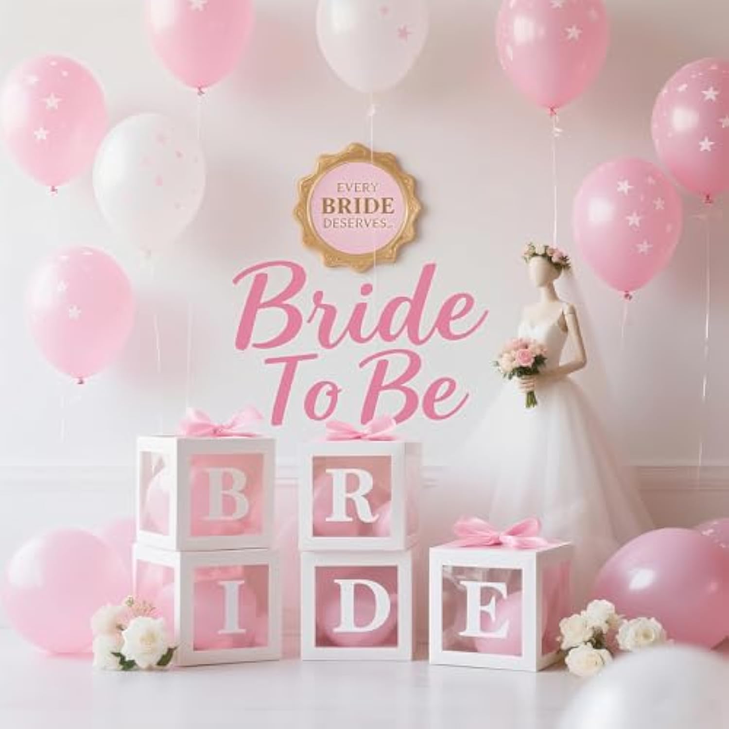 Clear Balloon Boxes with Letters: Custom Party Decorations - 5PCS