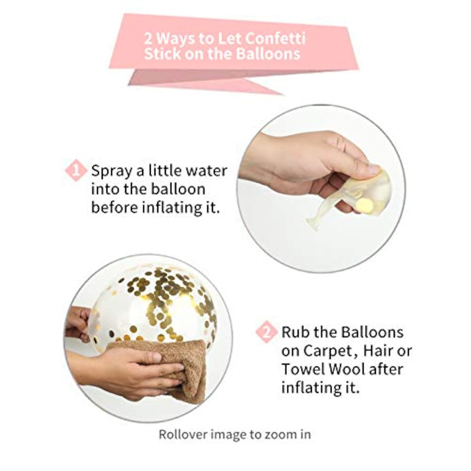 Gold Confetti Balloons, 50 Pack, 12 Inch, Clear Balloons With Gold Confetti Inside, For Wedding, Baby Shower, Engagement Party Decoration