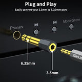 2 Pack 6.35Mm 1/4 Male To 3.5Mm 1/8 Female Stereo Headphone Adapter Audio Jack Plug Gold Plated For Speaker Headphone Guitar Digital Piano Amp Adapte (Grey)