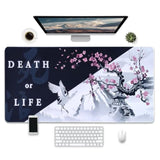 Japanese Style Gaming Mouse Pad, Death Or Life Design, Large Extended Desk Mat, 31.5 X 15.7 Inches, Non-Slip Base