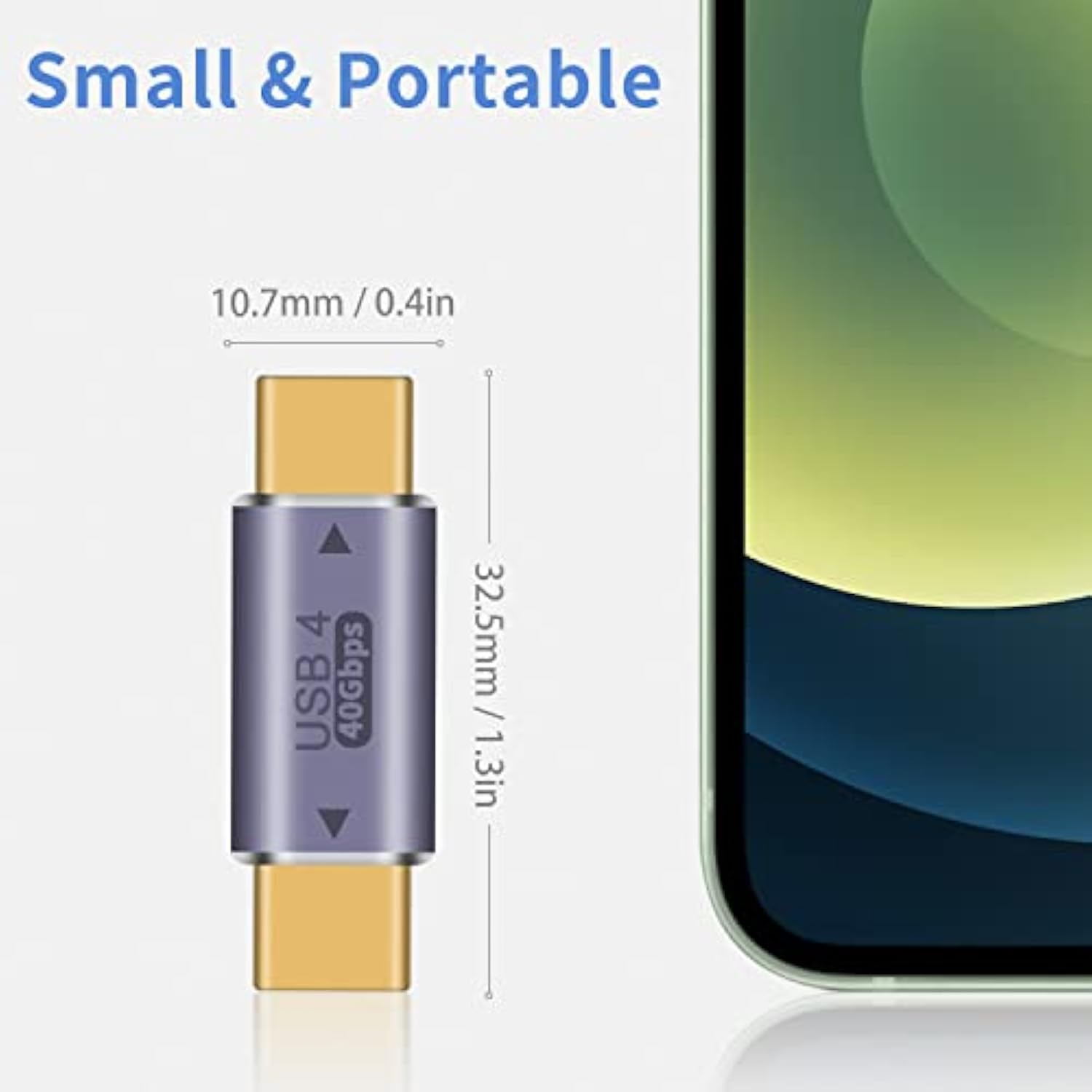 Type C Male To Type C Male Adapter, 40Gbps Usb Type C Adapter Support 8K@60Hz