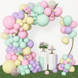 153Pcs Pastel Balloons Garland Arch Kit, Different Sizes 18 12 10 5Inch Pastel Pink Yellow Green Purple Confetti Balloons For Spring Baby Shower Wedding Wildflower Birthday Party Decorations