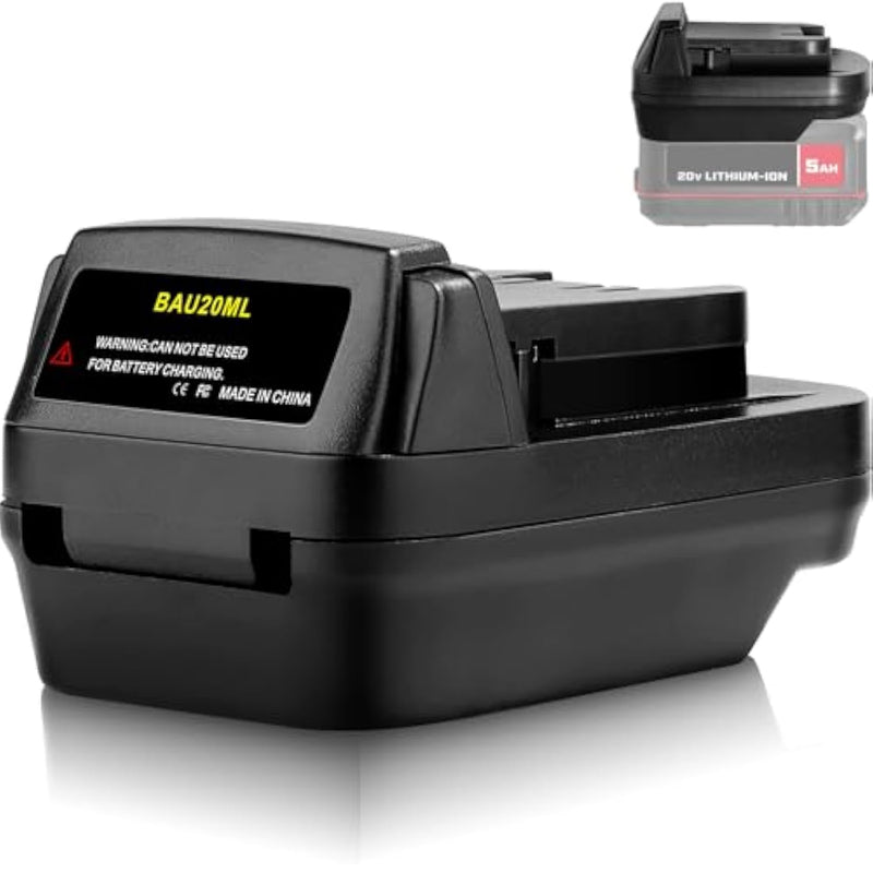 Adapter For Bauer 20V Li-Ion Battery Convert To For Milwaukee M18 Battery, Use For Milwaukee M18 18V Battery Cordless Power Tools (Adapter Only)