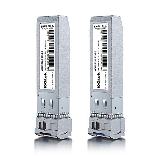 A Pair Of 10G Sfp+ Bidi Transceiver, Lc Single-Mode Single Fiber Module, 10Gbase-Bx20-U 10Gbase-Bidi 1270Nm/1330Nm For Juniper Ex-Sfp-10Ge-Bx23-20/Ex-Sfp-10Ge-Bx32-20, Dom, 20Km