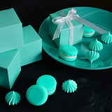 Small Cube Turquoise Candy Treat Boxes Bulk Teal Blue Gift Boxes Wedding Favors Baby Bridal Shower Birthday Party Boxes Supplies, 50Pc (Aqua Blue)