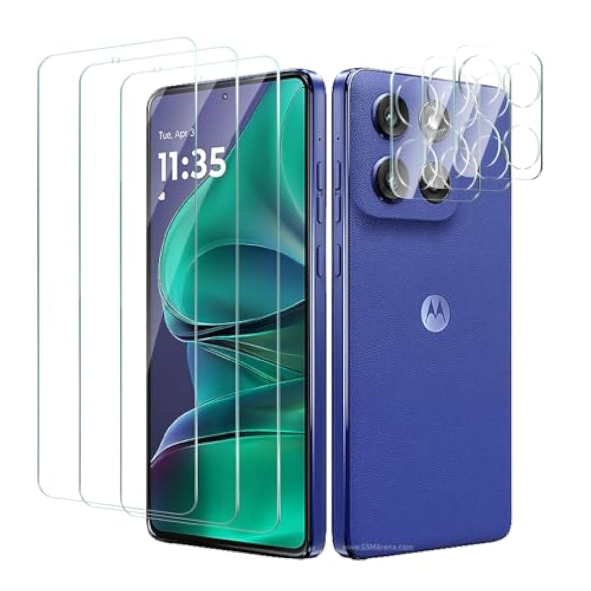 3+3 Pack For Motorola Moto G Power 2025 Screen Protector Tempered Glass With Camera Lens Protector, Protection Film 9H Hardness, Scratch Resistant, Case Friendly