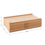 3 Drawer Wooden Artist Storage Supply Box For Pastels, Pencils, Pens, Markers, Brushes And Tools